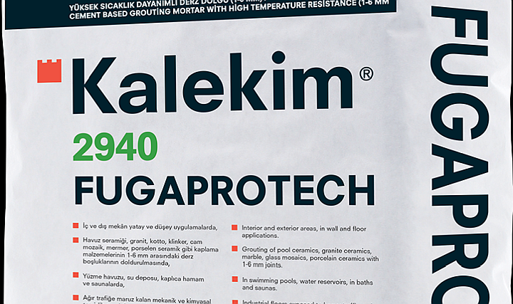 Kalekim'den Yüksek Sıcaklık ve Basınç Dayanımlı Derz Dolgusu: 2940 Fugaprotech Kalekim'den Yüksek Sıcaklık ve Basınç Dayanımlı Derz Dolgusu: 2940 Fugaprotech