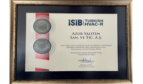 Azur Yalıtım'a İhracata Katkılarından Dolayı İSİB'den Sertifika